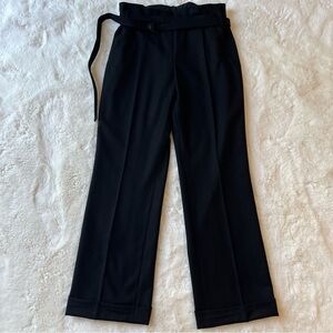 Akris Punto Cuffed Black Wool Pants 10
